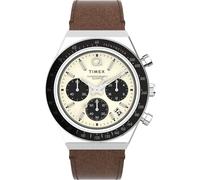 Timex Gents Q Cream Watch TW2V42800 - Bold Statement | Acotis - Stainless Steel / Acrylic / Leather