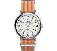 Timex Gents Weekender Beige Stripe Fabric Strap Watch