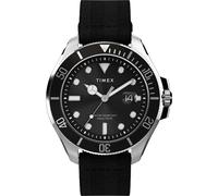 Timex Harborside Coast Black Dial & Tide Upcycled Fabric Strap Watch