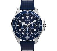 Timex Harborside Coast Men's Multifunction Watch 43mm Blue Two Piece Blue Dial Silver Case