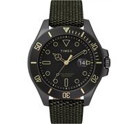 Timex Harborside TW2U81900 Coast Black Dial Fabric Strap 100m Luminous Watch NEW