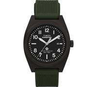 Timex Gents Expedition Capstone Black Dial Green Silicone Strap Watch