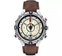 Timex Intellegent Men's Quartz Watch T2N721 Cream Dial 45mm Leather Strap 100M