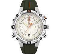 Timex Intelligent Quartz Men's Quartz Strap Watch with Yellow Dial Analogue Display and Brown Leather