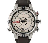 Timex IQ Tide Temp Compass 45mm Brown Leather Strap Watch