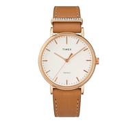 Timex Ladies 37.00mm Quartz Watch with Off White Analogue dial and Brown Leather Strap Strap TW2R70200