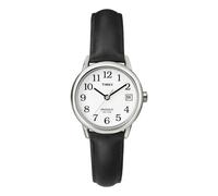 Timex T2H331 Ladies Classic Watch with Black Leather Strap
