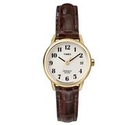 Timex Ladies Watch T20071Pf with White Dial and Brown Leather Strap