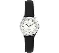 Timex Ladies Watch with White Dial and Black Leather Strap - T20441D7