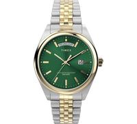Timex Men's Legacy 41 mm Watch - Two-Tone Stainless Steel Bracelet and Green Dial TW2W42800