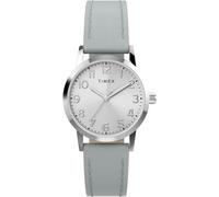 Timex Main Street Women's Watch 30mm Blue Strap Silver Dial Silver Case