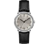 Timex Marlin Hand Wound Silver Dial & Black Leather Strap Watch