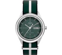 Timex Marlin Jet Quartz Watch for Men 38mm, Double Layer Sliding Green Dial, Stainless Steel Case