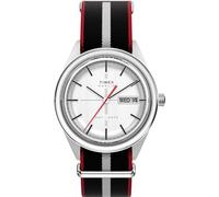 Timex Marlin Jet Quartz Watch for Men 38mm, Silver Double Layer Black Dial, Stainless Steel Case
