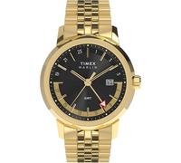 Timex Marlin Quartz GMT Gold Tone Stainless Steel Band Black dial Watch TW2Y47700