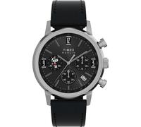 Timex Marlin x Peanuts Men's Chronograph Joe Cool Black Dial Black Leather Strap Watch