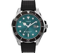 Timex Men's Trend 43 mm Watch - Black Synthetic Rubber Two-Piece Quick Release Strap Green Dial Silver-Tone Case TW2V91700