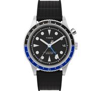 Timex Men's Waterbury 39 mm Watch - Black Synthetic Rubber Two- Piece Black Dial Stainless Steel Case TW2W22600