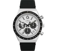 Timex Q Chronograph x Peanuts Snoopy 40mm Black Leather Strap Watch