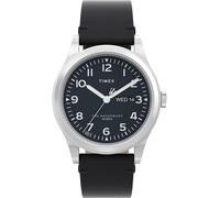 Timex Men s Waterbury 39 mm Watch Black Leather Two Piece Quick Release Strap
