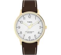 Timex Men s Waterbury 40 mm Watch Brown Leather Two Piece Quick Release Strap