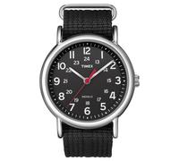 Timex Mens Indiglo Watch Black Nylon Strap Black Dial T2N647