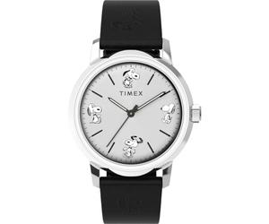 Timex Men's Analogue Automatic Watch with a Leather Strap Peanuts Marlin