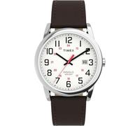 Timex Mens Easy Reader White Dial Leather Strap Watch TW2Y12600 | Acotis - Brass / Mineral Glass / Leather