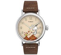 Timex Men's Waterbury 40mm Watch - Silver-Tone Case with Cream Dial and Tan Leather Strap TW2U86200