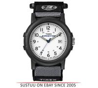 Timex Mens Camper Wrist Watch|Analog Display|Black Resin Case|White Face|Casual|