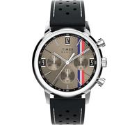 Timex Gents Marlin Chronograph Tachymeter Black Leather Strap Watch