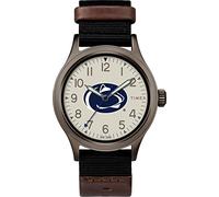 Timex Men's Collegiate Clutch 40mm Watch - Alabama Crimson Tide with Black Fabric & Brown Leather Strap, Penn State Nittany Lions