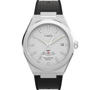 Timex Men's Continental 39mm Watch - Black Strap Silver-Tone Dial Stainless Steel Case