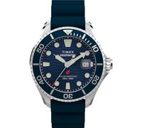 Timex Men's Deep Water Meridian 44mm Watch, Blue/Stainless Steel/Blue
