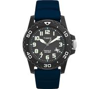 Timex Men's Diver 42mm Watch - Blue Strap Black Dial Black Case