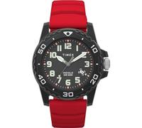 Timex Men's Diver 42mm Watch - Red Strap Black Dial Black Case, Red