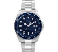 Timex Men's Dress 42mm Watch, Silver-Tone/Silver-Tone/Blue, Modern