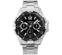 Timex Men's Dress Multi-Function 45mm Watch - Stainless Steel Case & Bracelet with Black Dial