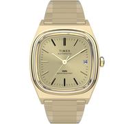 Timex Men's E Line Reissue 34mm Watch - Stainless Steel Expansion Band Champagne Dial Gold-Tone Case