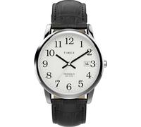 Timex Men's Watch Easy Reader TW2W954009J 35mm White Dial Silver-Tone Case Black Leather Strap