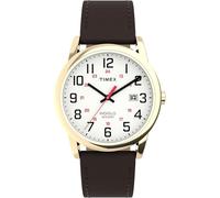 Timex Men's Easy Reader 35mm Watch Gold Case White Dial with Gold Tone Tapered Expansion Band