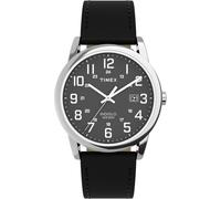Timex Mens Easy Reader Black Dial Leather Strap Watch TW2Y12800 | Acotis - Brass / Mineral Glass / Leather