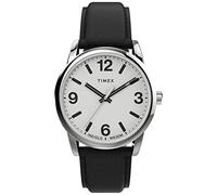 Timex Men's Easy Reader Bold 38mm Watch - Silver-Tone Case White Dial with Black Leather Strap