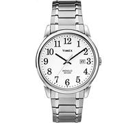 Timex Easy Reader Date Expansion Band 38mm Watch, Silver-Tone/White, Mens Standard