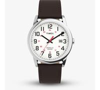 Timex Mens Easy Reader White Dial Brown Leather Strap Watch TW2Y12600