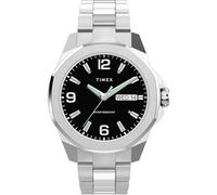 Timex Men's Essex 46mm Watch - Stainless Steel Bracelet Black Dial Silver-Tone Case
