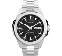 Timex Men's Essex Day and Date 45 mm Quartz Watch - Stainless Steel Bracelet with Black Dial TW2Y21000