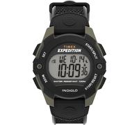 Timex Men's Expedition 41 mm Watch - Black Resin Two- Piece Digital Dial Green Case