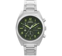 Timex Men's Expedition Capstone Chronograph 41mm Watch - Silver-Tone Bracelet Green Dial Silver-Tone Case