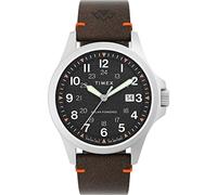 Timex Men's Expedition North 41 mm Watch - Brown Eco-Friendly Two-Piece Quick Release Strap Black Dial Stainless Steel Case TW2V64100